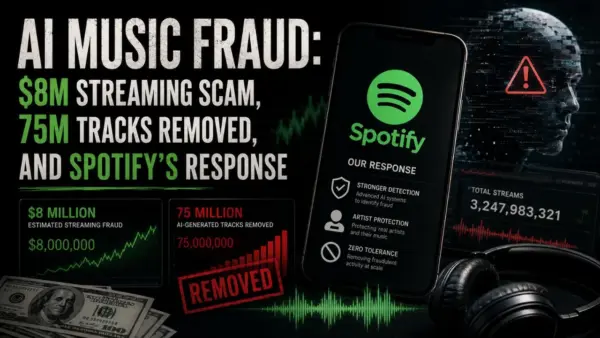 AI Music Fraud $8M Streaming Scam, 75M Tracks Removed, and Spotify's Response